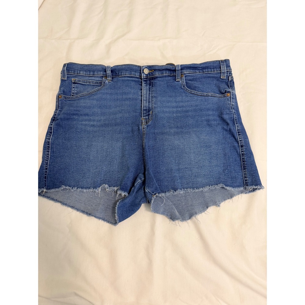 Signature by Levi Strauss Heritage High Rise Denim Cut Off Shorts Blue 22 W36